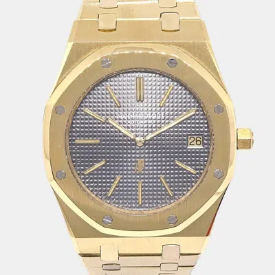 Pre-owned Audemars Piguet Royal Oak 5402ba Grey Yellow Gold Quartz Women's Watches 39mm