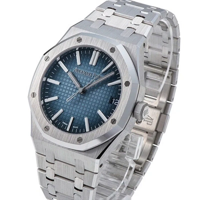 Audemars Piguet Royal Oak Automatic Blue Dial Men's Watch 15510bc.oo.1320bc.02 In Metallic