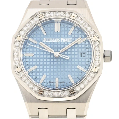 Audemars Piguet Royal Oak Automatic Diamond Blue Dial Ladies Watch 77451st.zz.1361st.03 In Gold