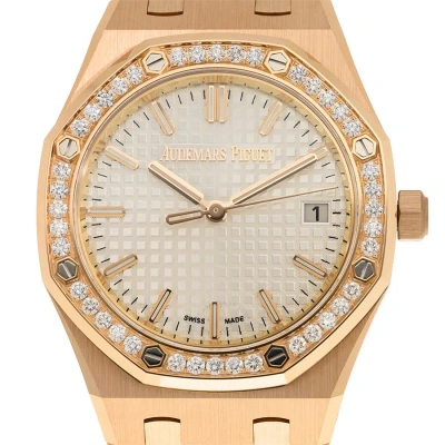 Audemars Piguet Royal Oak Automatic Diamond Silver Dial Ladies Watch 77451or.zz.1361or.01 In Gold