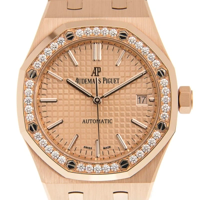 Audemars Piguet Royal Oak Automatic Ladies Diamond Watch 15451or.zz.1256or.03 In Pink