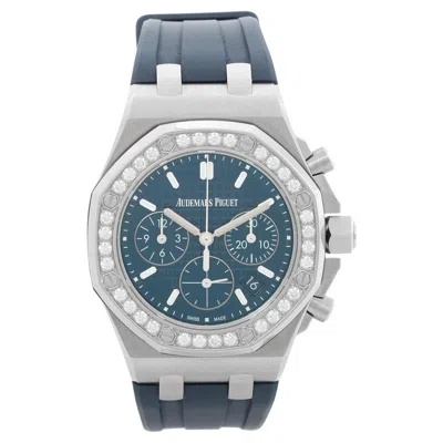 Pre-owned Audemars Piguet Royal Oak Blue Dial Chronograph Steel Ladies 26231st.zz.d027ca.0