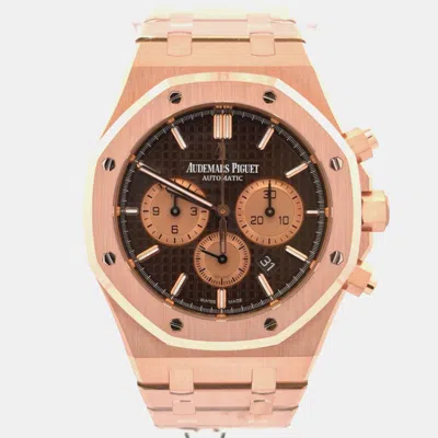 Pre-owned Audemars Piguet Royal Oak Chronograph 26331or.oo.1220or.02 Automatic Brown Rose Gold Men's Wristwatch 41mm