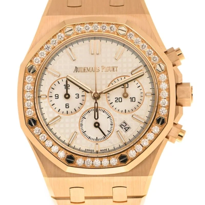 Audemars Piguet Royal Oak Chronograph Automatic Diamond Silver Dial Unisex Watch 26715or.zz.1356or.0 In Gold