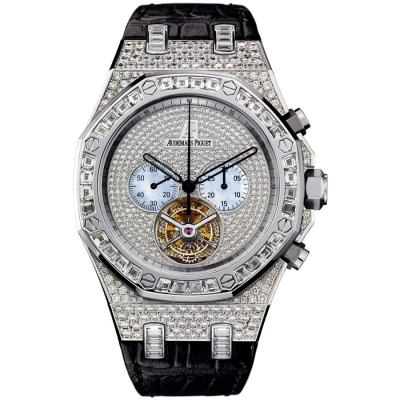 Audemars Piguet Royal Oak Diamond Tourbillon Chronograph White Gold Men's Watch 26116bc.zz.d002cr.01 In Metallic