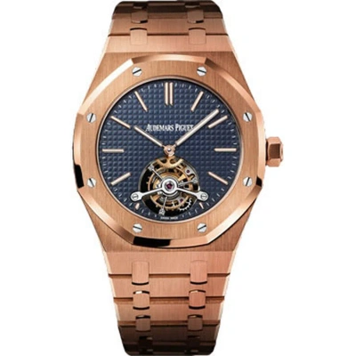 Audemars Piguet Royal Oak Extra Thin Tourbillon Blue Dial 18 Kt Rose Gold Men's Watch 26510or.oo.122