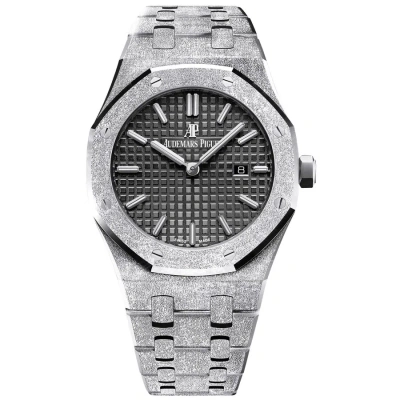 Audemars Piguet Royal Oak Frosted Black Dial Ladies 18k White Gold Watch 67653bc.gg.1263bc.02