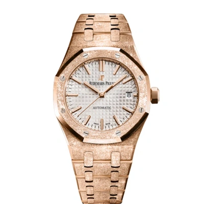 Audemars Piguet Royal Oak Frosted Pink Gold-toned Dial Automatic Ladies 18kt Rose Gold Watch 15454or