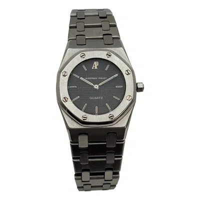 Pre-owned Audemars Piguet Royal Oak Lady 26mm Stainless Steel Quartz Grey Tapisserie Dial In Gray
