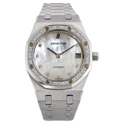 Pre-owned Audemars Piguet Royal Oak Mother-of-pearl And Diamond Wristwatch In Multiple