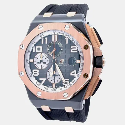 Pre-owned Audemars Piguet Royal Oak Offshore 26405nr.oo.a002ca.01 Automatic Brown 18k Rose Gold Ceramic Men's Wristwatch 44 Mm