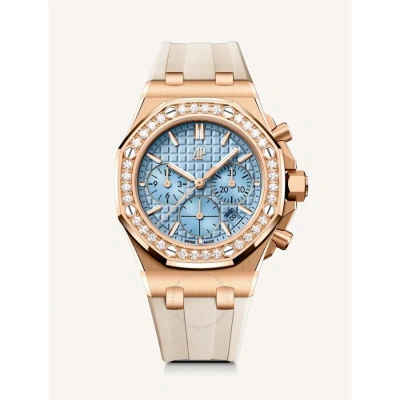 Audemars Piguet Royal Oak Offshore Chronograph Automatic Diamond Blue Dial Ladies Watch 26231or.zz.a In Gold