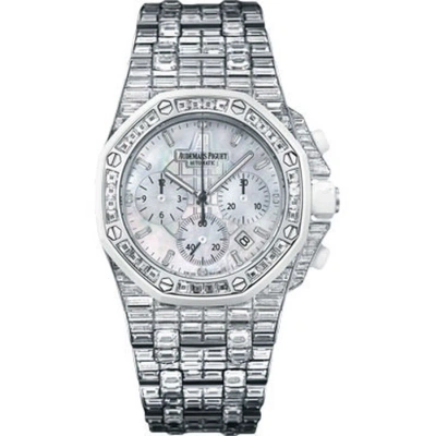 Audemars Piguet Royal Oak Offshore Chronograph White Gold And Diamond Ladies Watch 26114ckzz9181bc01 In Metallic