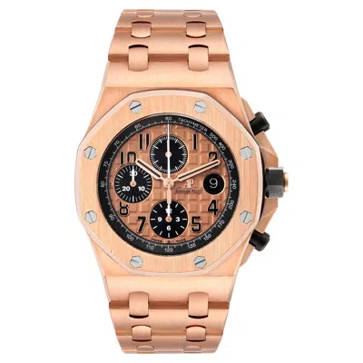 Pre-owned Audemars Piguet Royal Oak Offshore Rose Gold Watch In Red