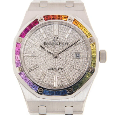 Audemars Piguet Royal Oak Rainbow Automatic Diamond White Gold Unisex Watch 15413bc.yy.1220bc.01 In Metallic