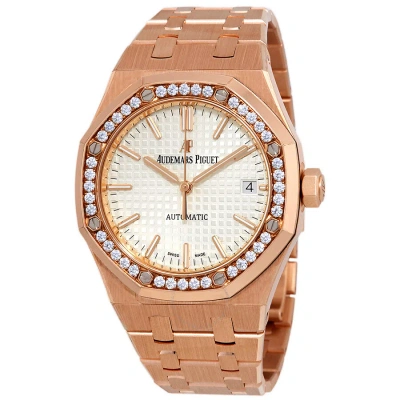 Audemars Piguet Royal Oak Silvered Dial Ladies Watch 15451or.zz.1256or.01 In Gold