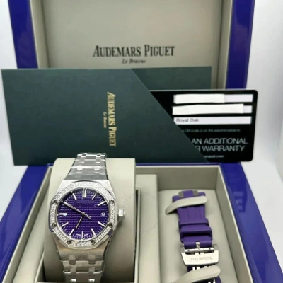 Audemars Piguet Royal Oak Special Edition Murtoli Automatic Diamond Purple Dial Unisex Watch 15551bc In Black