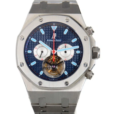 Audemars Piguet Royal Oak Tourbillon Blue Dial Stainless Steel Men's Watch 25977stoo1205st01 In Gray