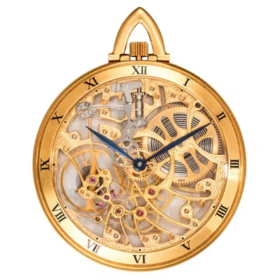 Pre-owned Audemars Piguet Skeleton Pocket Watch 18k Yg 1980s In Multiple