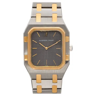 Pre-owned Audemars Piguet Square Royal Oak 6009sa 29mm Grey Dial Quartz Ss/yg 1980s In Gray
