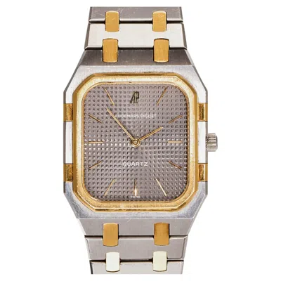 Pre-owned Audemars Piguet Square Royal Oak Jumbo 6005sa Grey Dial Quartz Ss/yg 1980s In Gray