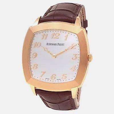 Pre-owned Audemars Piguet Tradition 15335or.oo.a092cr.01 Automatic Silver 18k Rose Gold Men's Wristwatch 41 Mm