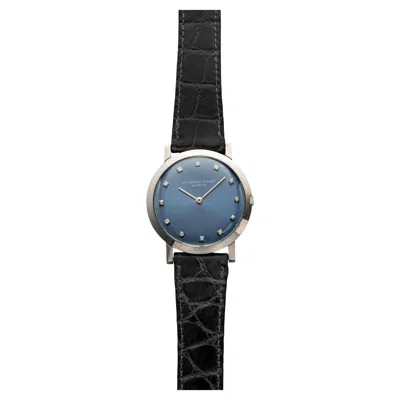 Pre-owned Audemars Piguet Vintage 1960s  Ultra Thin 18k Wg Blue Diamond Dial Manual 31 Mm