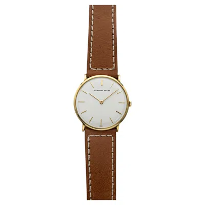 Pre-owned Audemars Piguet Vintage 1960s  Ultra Thin 18k Yellow Gold White Dial Manual 32mm