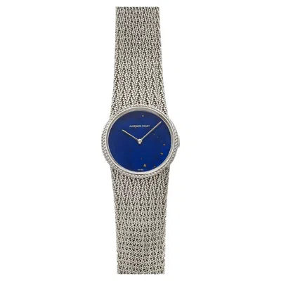 Pre-owned Audemars Piguet Vintage 1970s  Ladies 18k White Gold Lapis Lazuli Manual 26mm