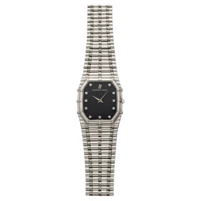 Pre-owned Audemars Piguet Vintage 1980s  Bamboo 18k Wg Deep Blue Diamond Dial Manual 27mm