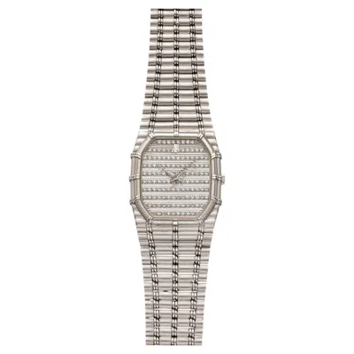 Pre-owned Audemars Piguet Vintage 1980s  Bamboo 18k Wg Diamond Pave Gadroon Dial 27 Mm In Multiple