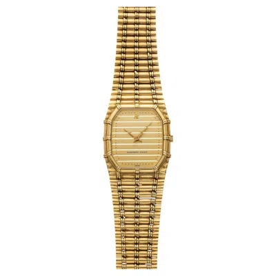 Pre-owned Audemars Piguet Vintage 1980s  Bamboo 56205 18k Yg Champagne Dial Quartz 27mm In Multi