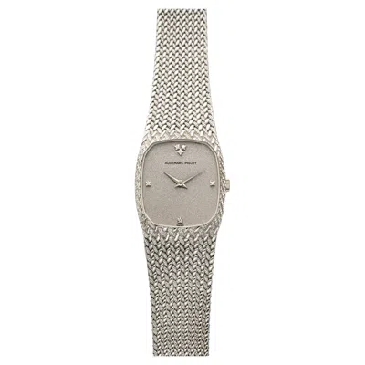 Pre-owned Audemars Piguet Vintage 1980s  Cobra 18k Wg Silver Glitter Diamond Manual 27mm In Multiple