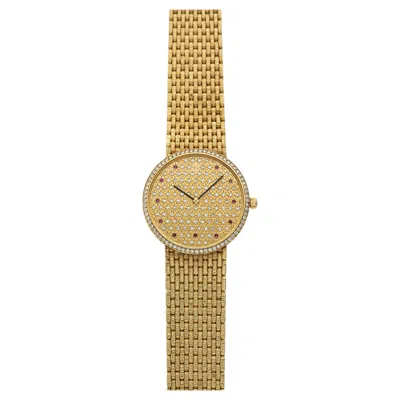 Pre-owned Audemars Piguet Vintage 1980s  Cobra 18k Yg Pave Diamond Ruby Dial Manual 31 Mm In Multi