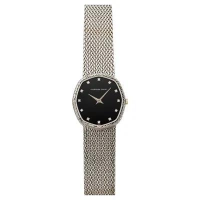 Pre-owned Audemars Piguet Vintage 1980s  Octagonal 4061 18k White Gold Onyx Dial 29 × 32mm