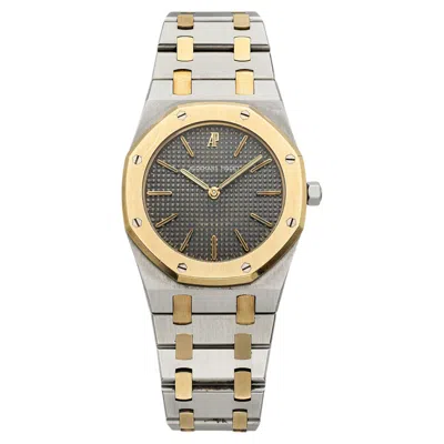 Pre-owned Audemars Piguet Vintage 1980s  Royal Oak 56303sa Two-tone Grey Dial Quartz 33 Mm In Gray