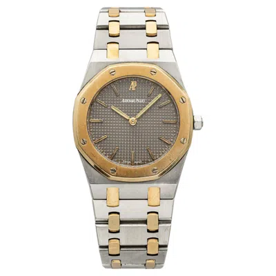 Pre-owned Audemars Piguet Vintage 1980s  Royal Oak 56303sa Two-tone Grey Dial Quartz 33mm In Gray