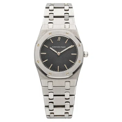 Pre-owned Audemars Piguet Vintage 1980s  Royal Oak 56303st Steel Black Dial Quartz 33mm