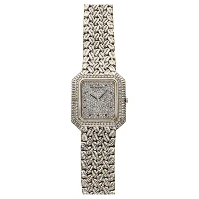 Pre-owned Audemars Piguet Vintage 1980s  White Gold Quartz Pavé Ruby Dial 33mm