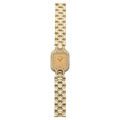 Pre-owned Audemars Piguet Vintage 1990s  66261ba 18k Yg Champagne Diamond Dial Quartz 17mm In Multiple