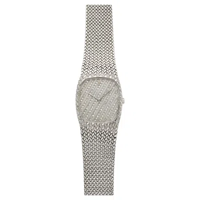 Pre-owned Audemars Piguet Vintage 1990s  Cobra 18k Wg Diamond Pave Stripe Dial Manual 27mm In Multi