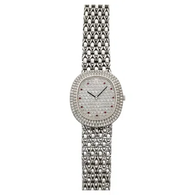 Pre-owned Audemars Piguet Vintage 1990s  Feather 56478 18k Wg Diamond Ruby Dial Manual 30mm In Multiple