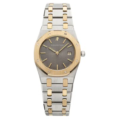 Pre-owned Audemars Piguet Vintage 1990s  Royal Oak 56175sa Two-tone Grey Dial Quartz 33mm In Gray