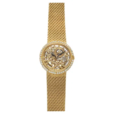 Pre-owned Audemars Piguet Vintage 1990s  Skeleton 18k Yg Diamond Bezel Auto 35mm In Multi