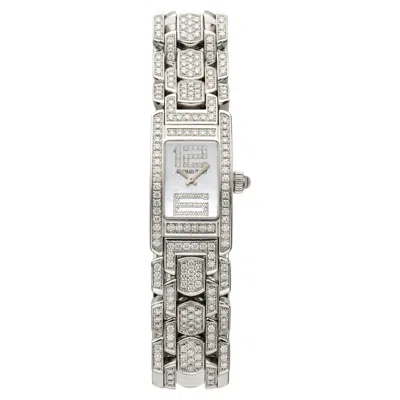 Pre-owned Audemars Piguet Vintage 90s  Promesse 67465bc 18k Wg Mop Diamond Dial Quartz 18mm In Multiple