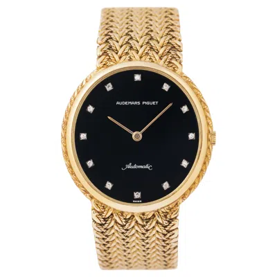 Pre-owned Audemars Piguet Vintage  18 Karat Yellow Gold 33mm Diamond Integrated Woven