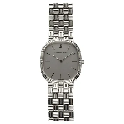 Pre-owned Audemars Piguet Vintage  Puzzle Finish 90s Silver Dial Manual Wind 18k Gold 28mm In Multiple