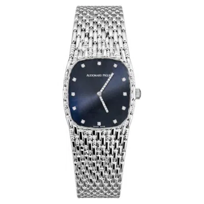 Pre-owned Audemars Piguet Vintage Cobra Blue Dial And Diamonds White Gold 26 Mm Manual