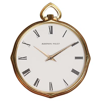 Pre-owned Audemars Piguet White Roman Dial Watch In 18k Yellow Gold, 1980s