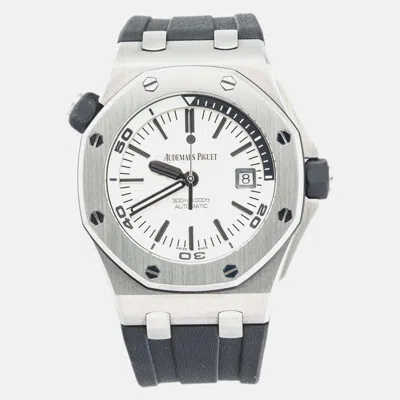 Pre-owned Audemars Piguet White Stainless Steel Royal Oak Offshore 15710st Automatic Men's Wristwatch 42 Mm